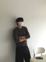Rust Henry Neck Long Sleeve Knit 2C