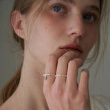 Silver 925 Flower Heart Charm Ring