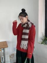 Genif Raglan Round Button Knit