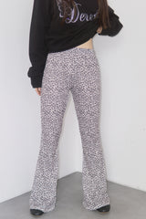 Spandex Leopard Banding Bootcut Pants