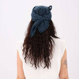 peacock blue knit bandana