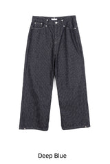 Eiffel studded striped denim pants