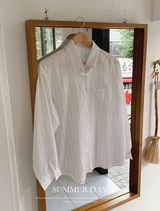BZ Stripe Pocket Loose Fit Shirt (3color)