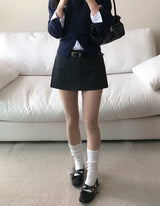 Checkered Mini Skirt Pants (2colors)