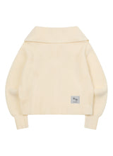 OVIA COLLAR-NECK KNIT ZIP-UP (3COLOR)