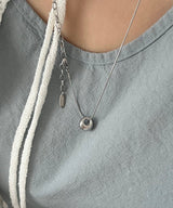 ddo vertical bold donut coin two way ロングレイヤードネックレス
