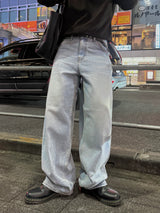 Solt curved denim pants