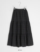 Konomi Check Banding Long Skirt