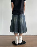 Tin Washed Bermuda Denim Pants