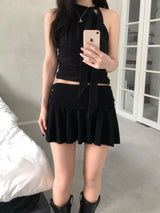 Dice Flared Mini Skirt (2 colors)