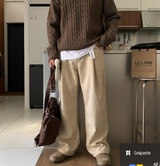Yogis Wide-Fit Single-Tuck Corduroy Pants