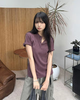 レノン ピグメント ヘンリーネック ショートスリーブ Tシャツ
