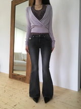 Wash-raw bootcut denim