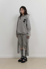 Knit Back Hoodie / Mint Grey
