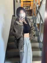 [Unisex] ファー2ウェイフードジップアップ(4color)