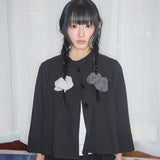 cozy stripe scrunchie light grey