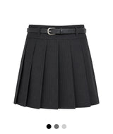 Bianca Pinstripe Belt Skirt