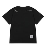 LAVEO DOT APPLIQUE LOGO COTTON HALF T (2COLOR) 