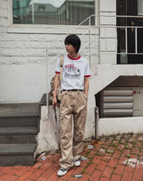 ドレーププリントリンガーハーフスリーブTシャツ