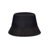 VA Curved Denim Stitch Detail Bucket Hat / Black