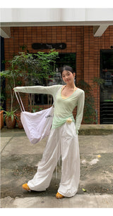 Mint Loose-Fit Layered Sleeveless T-shirt( T + sleeveless set)