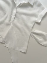 [Short Sleeve ver.] Kaya Wrap See-through Roll-up Shirt