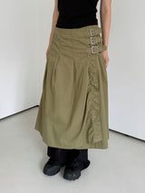 fancy buckle wrap skirt 