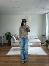 washed low denim