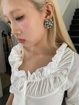 Bold silver balls earrings