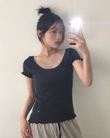 デルク レースパンチング パフ ショートスリーブ Tシャツ