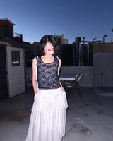 (2color) Flap Shirt Collar Flare Skirt