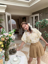 Chai Tea Latte Short Linen Slacks