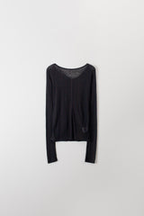 Wool boat neck T (Black)