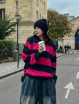 Font Stripe Cable Knit