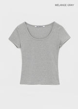 [B-BASIC] Tension Standard Slim U-Neck Short Sleeve Tee (2 SIZE)