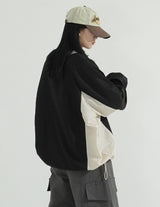 Sporty V-neck Windbreak Pullover