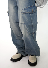 bel cargo denim pants(2color)