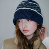Diamond Jacquard Bucket Hat (Navy)