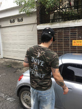 No.1811 S レタリング カモ ハーフ Tシャツ