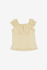 Maria frill puff blouse