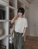 コイズヘンリーネックリンクル半袖Tシャツ