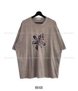 フラワーパッチピグメント半袖Tシャツ