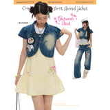 BETWEENAND Summer Retro Minimalist Denim Vest, Short-Sleeve Top for Women – New 2026 Outerwear with Free Badge
