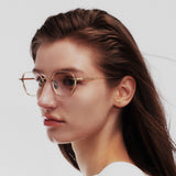Knouun Square titanium glasses CODE. 102. A Yellow Glod