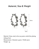 Garden Medium Hoop Earrings Silver