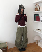 Riban Washed Cargo Long Pants