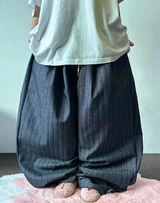 STRIPE NON-FADE DENIM VER ❤‍🔥 ツープリーツバルーンコットンパンツ 🖤 - 2 COLORS