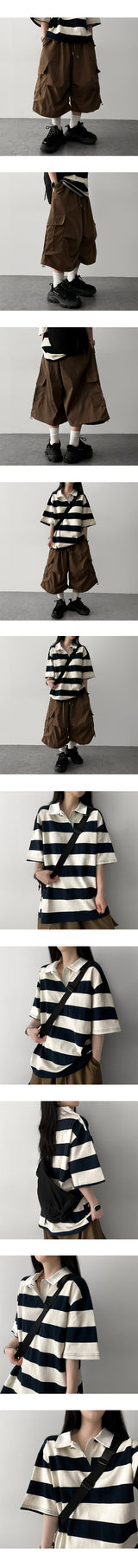 Naa Pintuck Pleated Banded Waist Cargo Bermuda Shorts