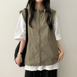 Roffle Nylon String Vest Zip-up with hood