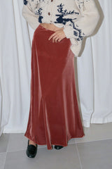 Cosmo velvet skirt_brick